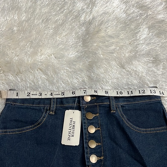 NWT Dark Denim Button Fly Stretch Mini Skirt S - Picture 5 of 7